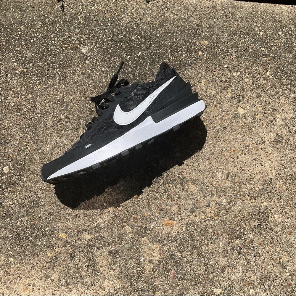 Nike Black and White waffle one running shoes